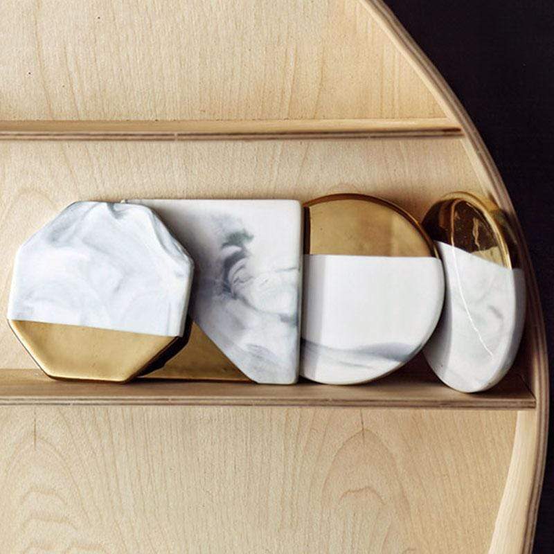 Hom & Ember – Luxe Marble Drinks Coaster for Elegant Settings - Hom & Ember