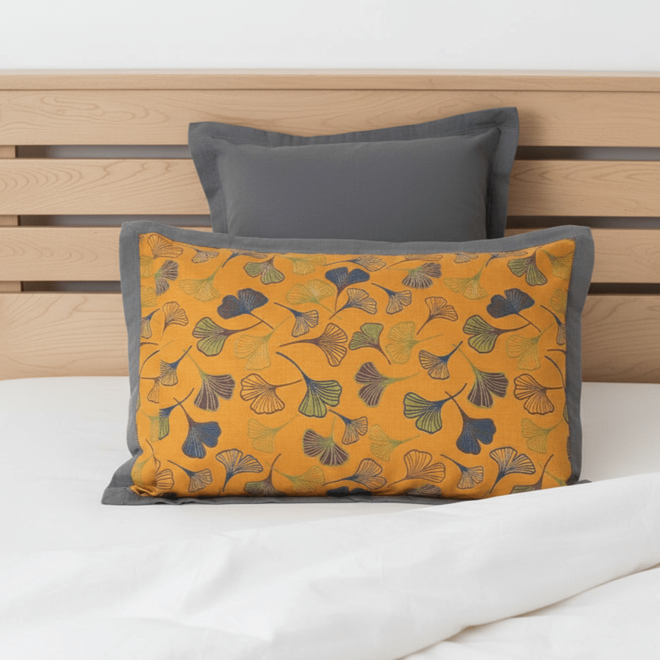 Hom & Ember – Luxurious Ginkgo Leaf Cotton Pillowcases for a Serene Ambiance - Hom & Ember
