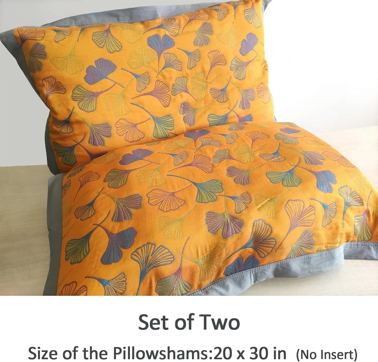 Hom & Ember – Luxurious Ginkgo Leaf Cotton Pillowcases for a Serene Ambiance - Hom & Ember