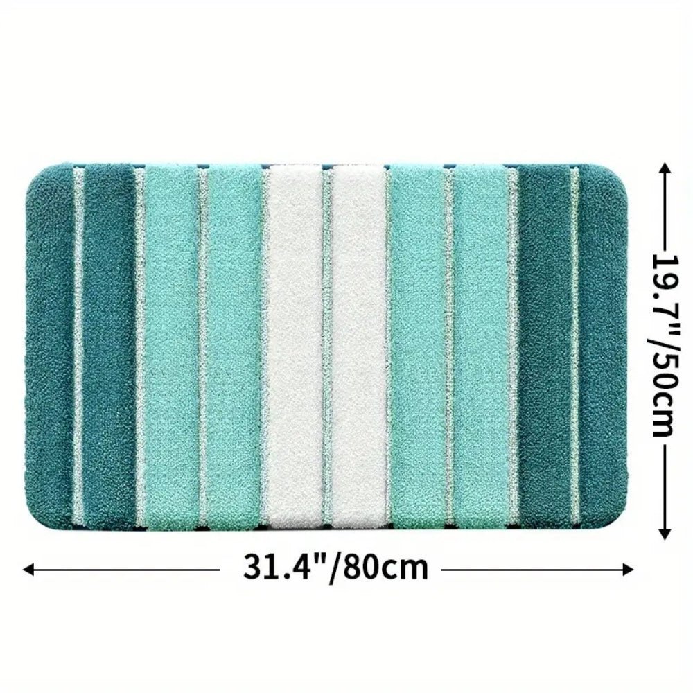 Hom & Ember – Luxurious Light Striped Bath Mat for a Stylish Bathroom Aesthetics with Serene Ambiance - Hom & Ember