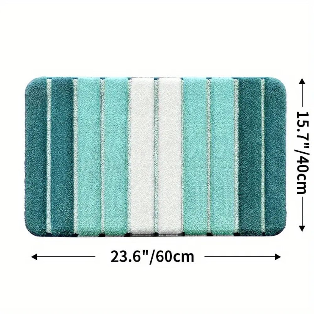 Hom & Ember – Luxurious Light Striped Bath Mat for a Stylish Bathroom Aesthetics with Serene Ambiance - Hom & Ember