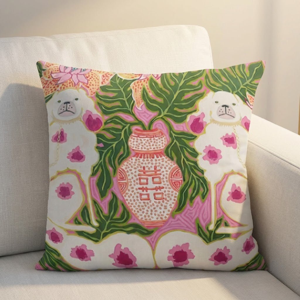 Hom & Ember – Luxurious Pink Dog Cushion Cover for a Cozy Retreat - Hom & Ember