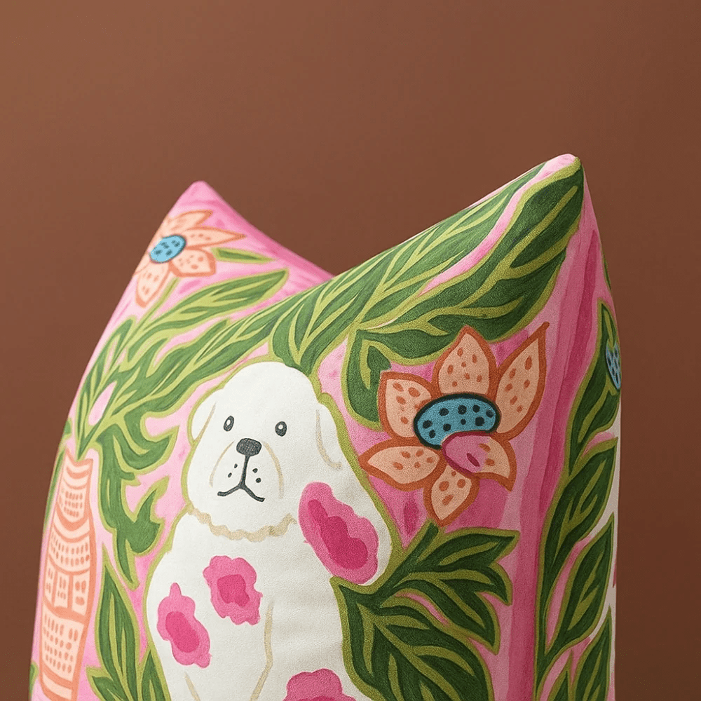 Hom & Ember – Luxurious Pink Dog Cushion Cover for a Cozy Retreat - Hom & Ember