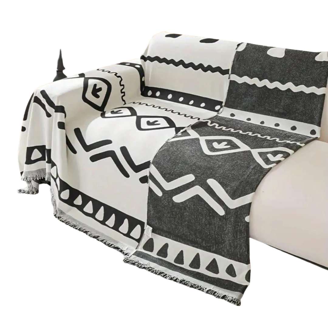 Hom & Ember – Luxurious Reversible Sofa Cover in Bohemian Style for a Serene Ambiance - Hom & Ember