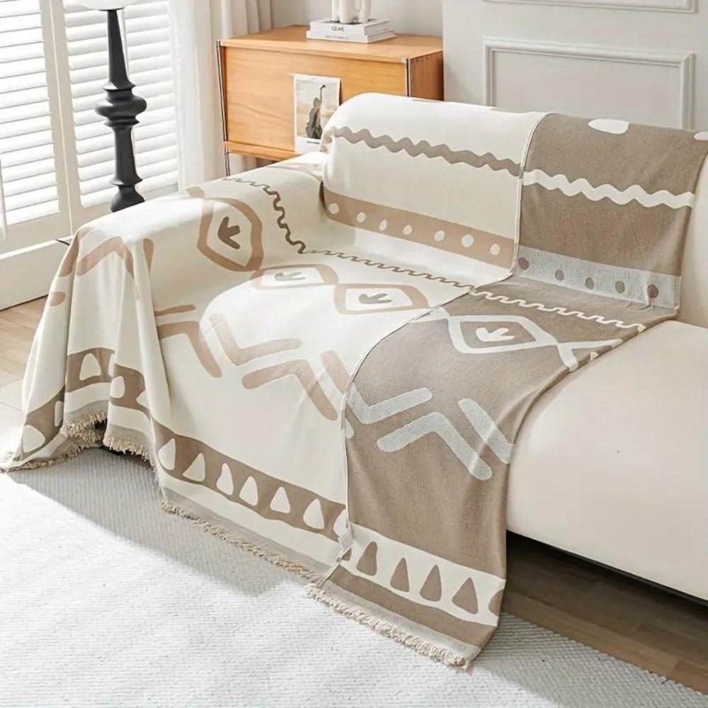 Hom & Ember – Luxurious Reversible Sofa Cover in Bohemian Style for a Serene Ambiance - Hom & Ember