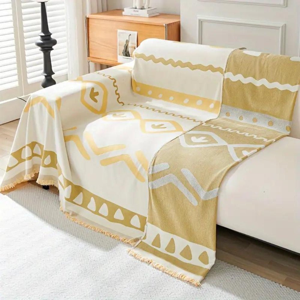 Hom & Ember – Luxurious Reversible Sofa Cover in Bohemian Style for a Serene Ambiance - Hom & Ember