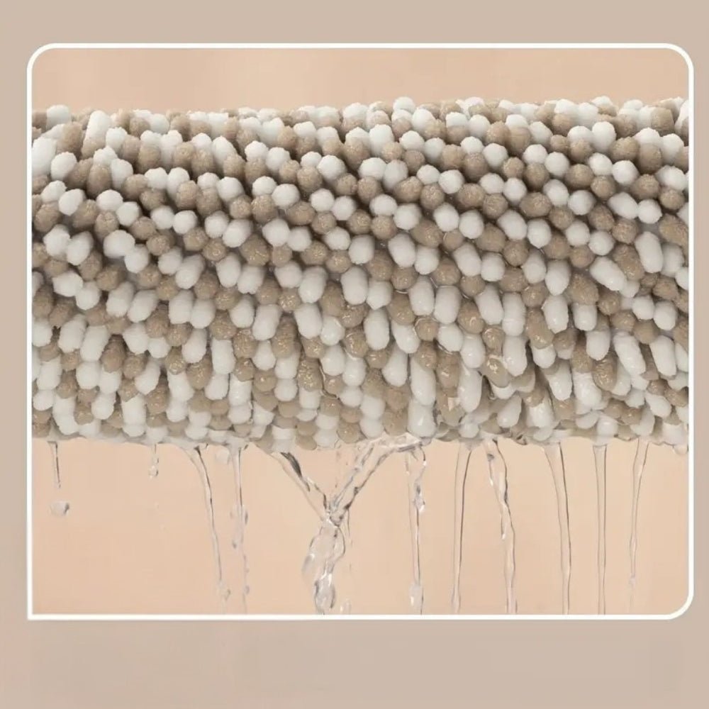 Hom & Ember – Luxurious Striped Chenille Bath Mat for Chic Interiors with Serene Elegance - Hom & Ember