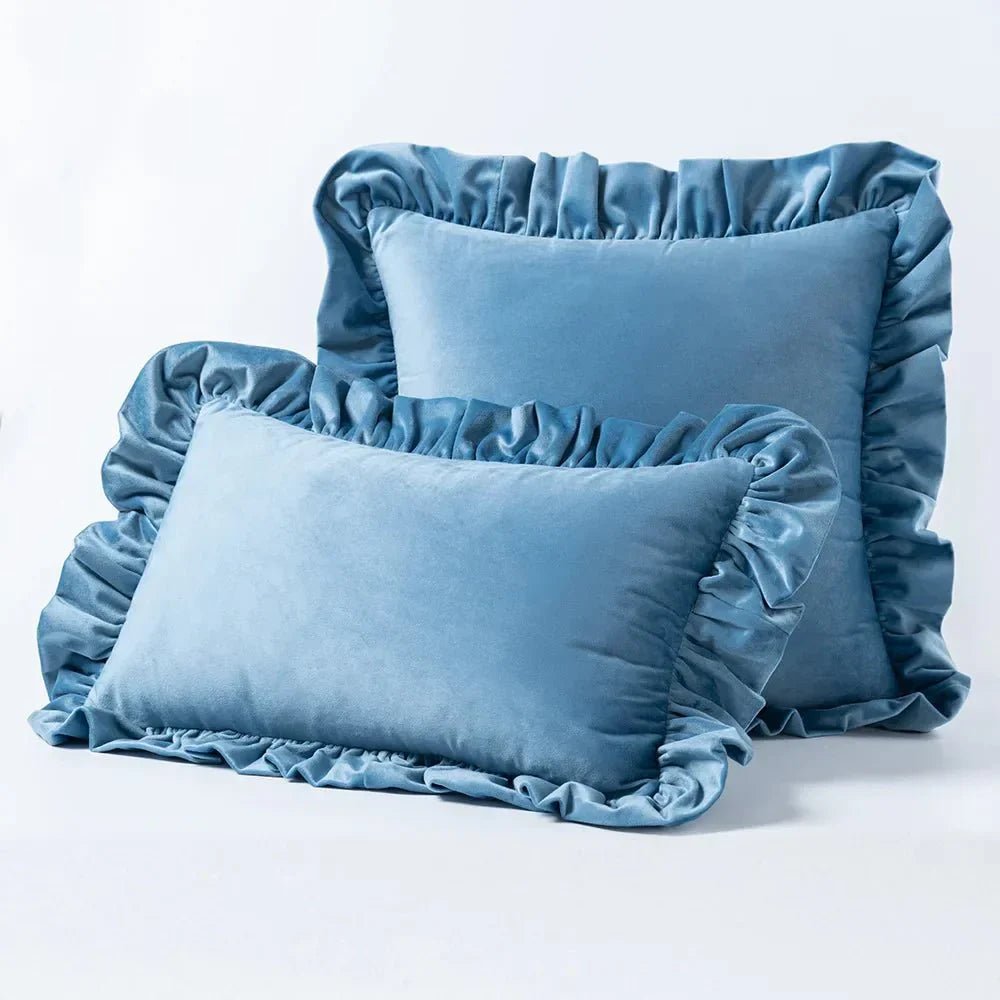 Hom & Ember – Luxurious Velvet Cushion Covers in Elegant Ruffles Perfect for a Stylish Retreat - Hom & Ember