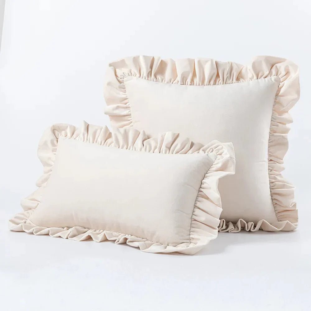 Hom & Ember – Luxurious Velvet Cushion Covers in Elegant Ruffles Perfect for a Stylish Retreat - Hom & Ember