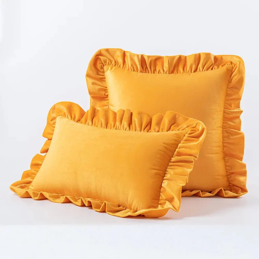 Hom & Ember – Luxurious Velvet Cushion Covers in Elegant Ruffles Perfect for a Stylish Retreat - Hom & Ember