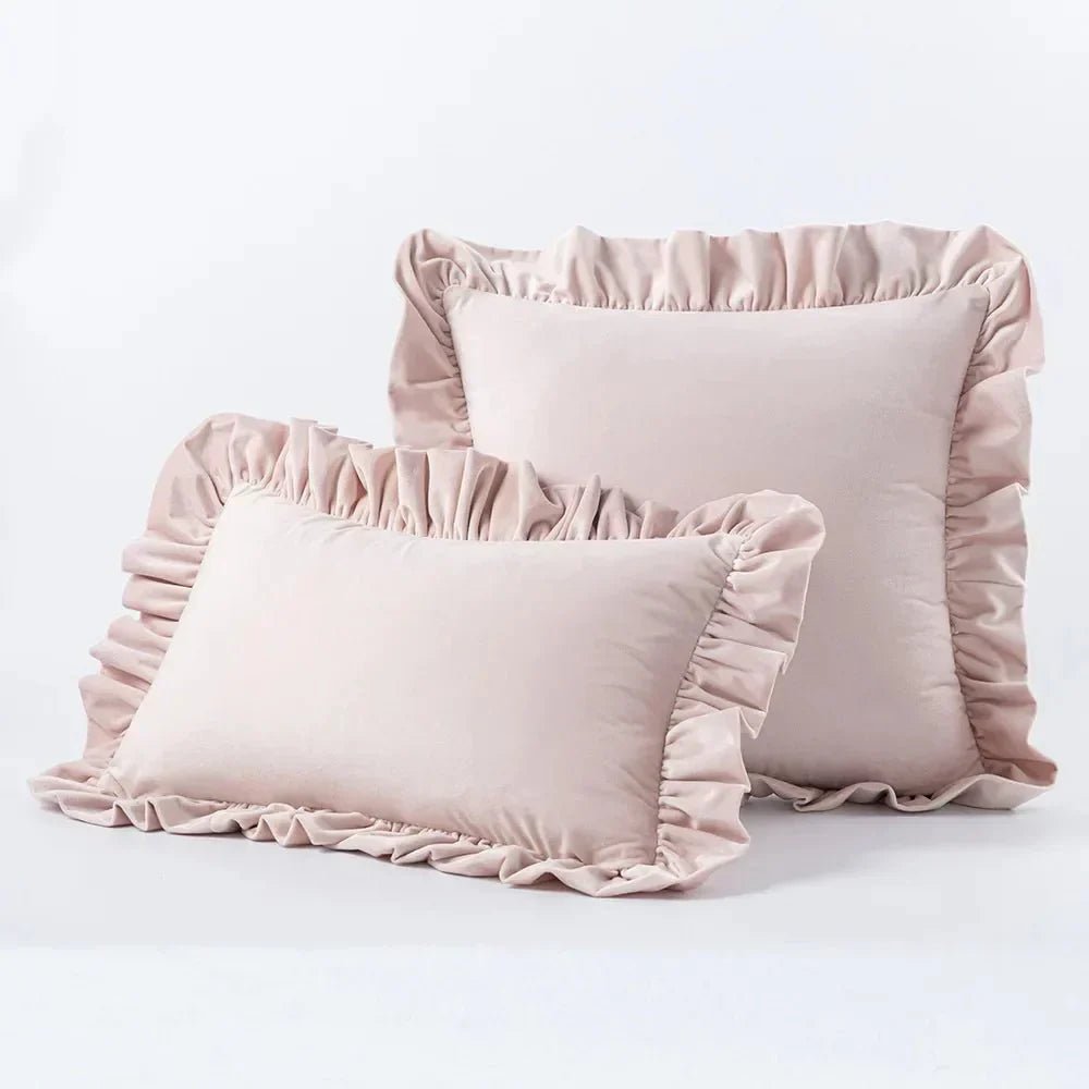 Hom & Ember – Luxurious Velvet Cushion Covers in Elegant Ruffles Perfect for a Stylish Retreat - Hom & Ember