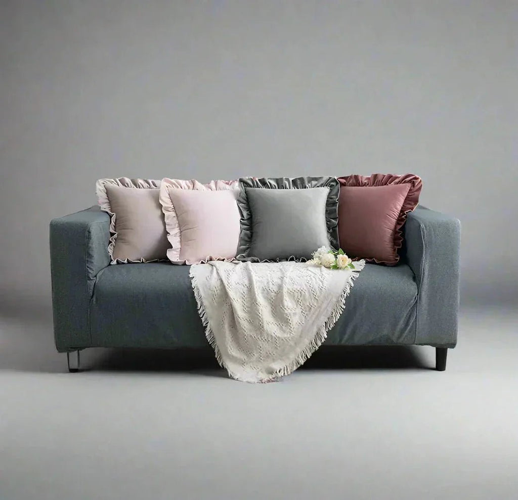 Hom & Ember – Luxurious Velvet Cushion Covers in Elegant Ruffles Perfect for a Stylish Retreat - Hom & Ember