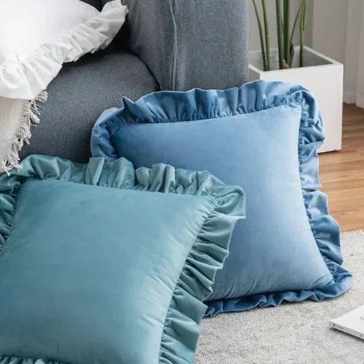 Hom & Ember – Luxurious Velvet Cushion Covers in Elegant Ruffles Perfect for a Stylish Retreat - Hom & Ember