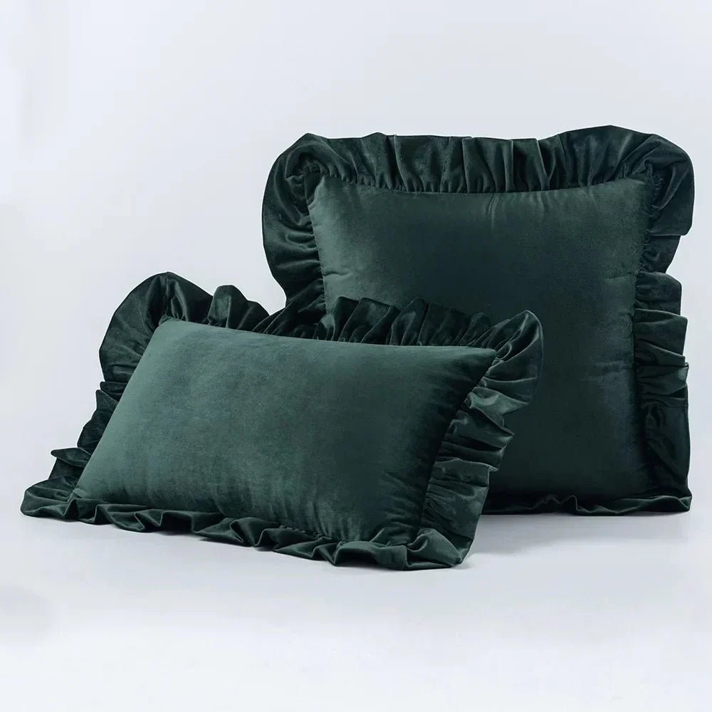Hom & Ember – Luxurious Velvet Cushion Covers in Elegant Ruffles Perfect for a Stylish Retreat - Hom & Ember
