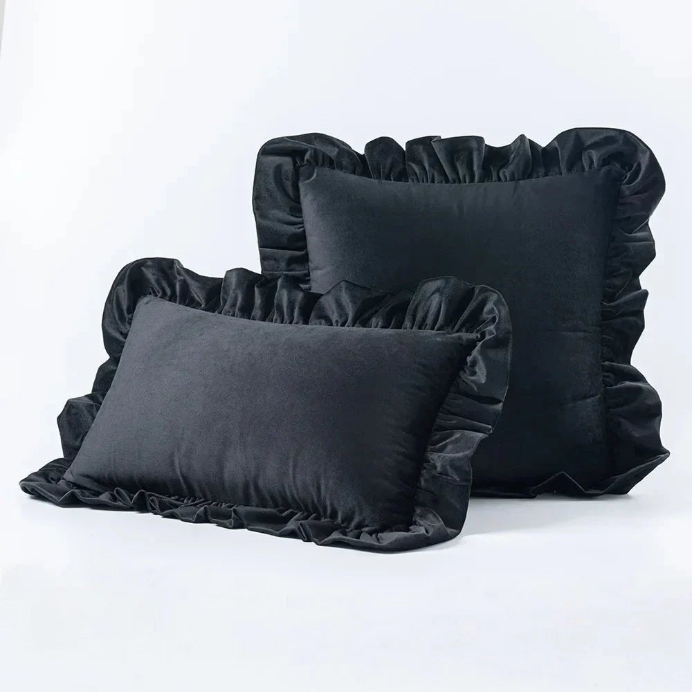 Hom & Ember – Luxurious Velvet Cushion Covers in Elegant Ruffles Perfect for a Stylish Retreat - Hom & Ember