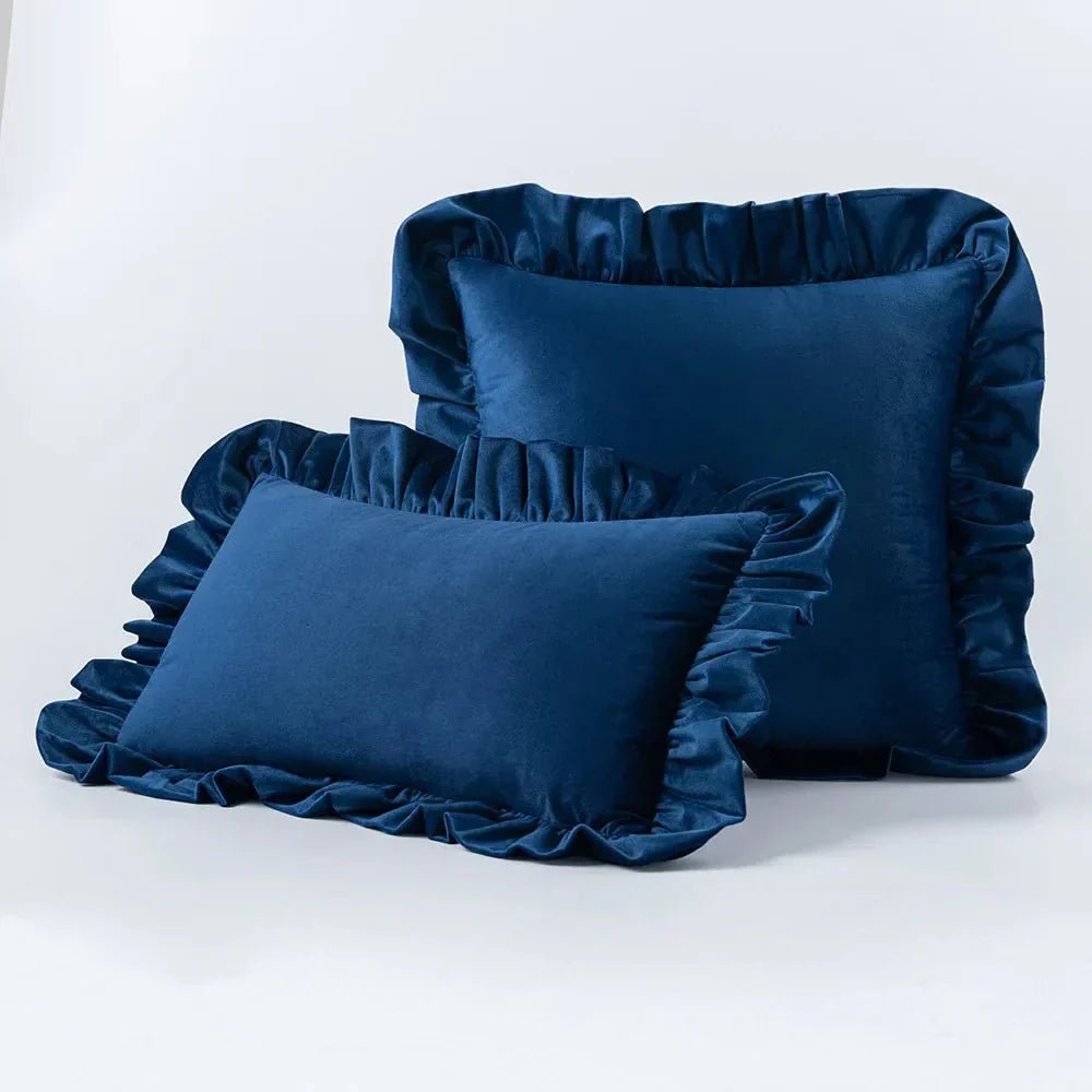 Hom & Ember – Luxurious Velvet Cushion Covers in Elegant Ruffles Perfect for a Stylish Retreat - Hom & Ember