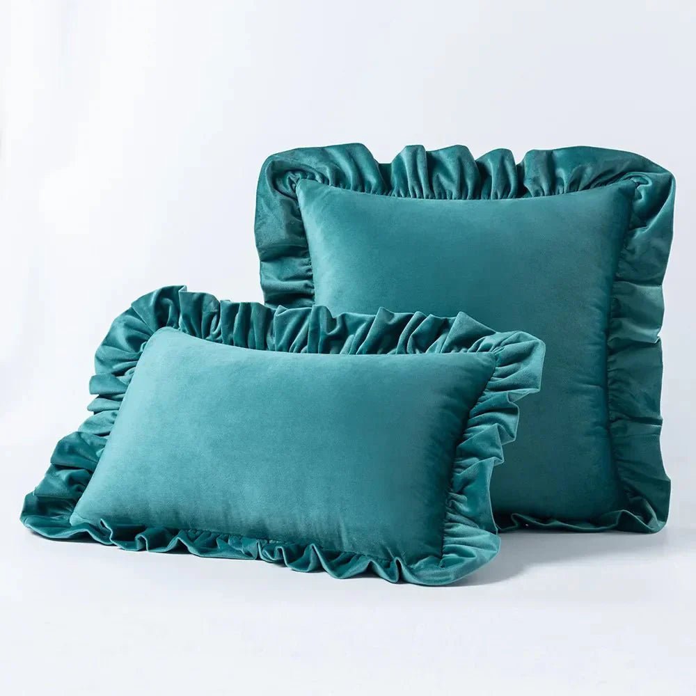 Hom & Ember – Luxurious Velvet Cushion Covers in Elegant Ruffles Perfect for a Stylish Retreat - Hom & Ember