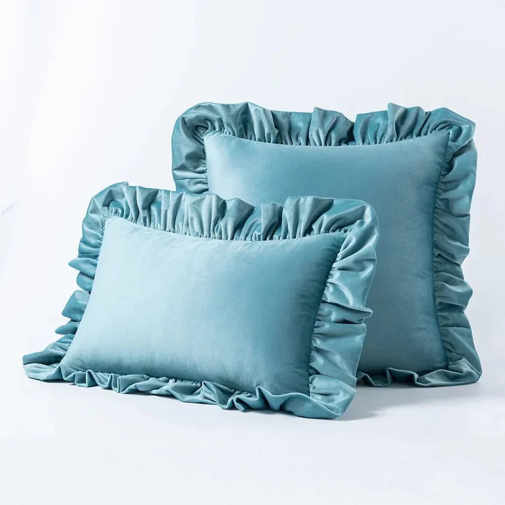Hom & Ember – Luxurious Velvet Cushion Covers in Elegant Ruffles Perfect for a Stylish Retreat - Hom & Ember