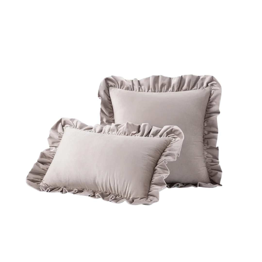 Hom & Ember – Luxurious Velvet Cushion Covers in Elegant Ruffles Perfect for a Stylish Retreat - Hom & Ember