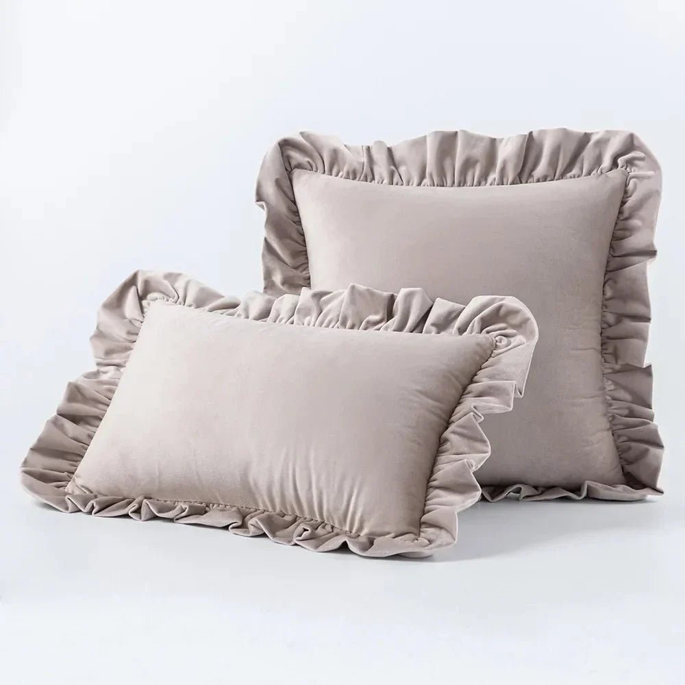 Hom & Ember – Luxurious Velvet Cushion Covers in Elegant Ruffles Perfect for a Stylish Retreat - Hom & Ember