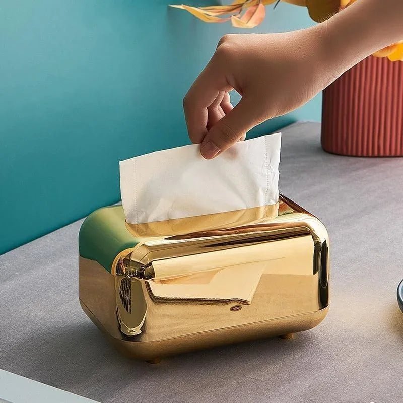 Hom & Ember – Luxury Gold & Silver Tissue Box - Hom & Ember