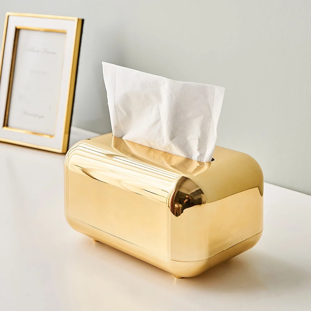 Hom & Ember – Luxury Gold & Silver Tissue Box - Hom & Ember