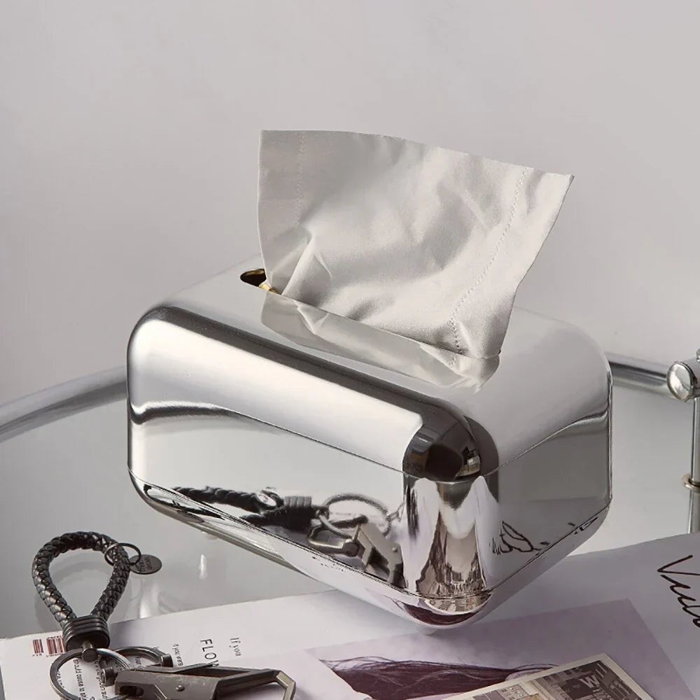 Hom & Ember – Luxury Gold & Silver Tissue Box - Hom & Ember