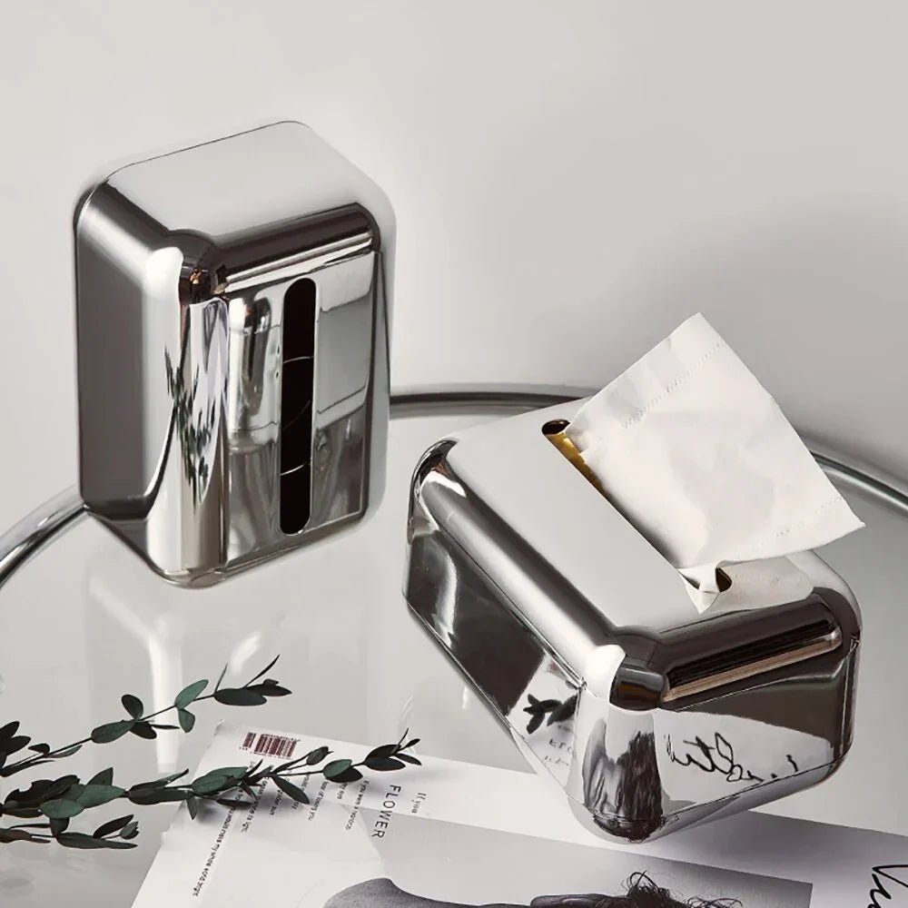 Hom & Ember – Luxury Gold & Silver Tissue Box - Hom & Ember