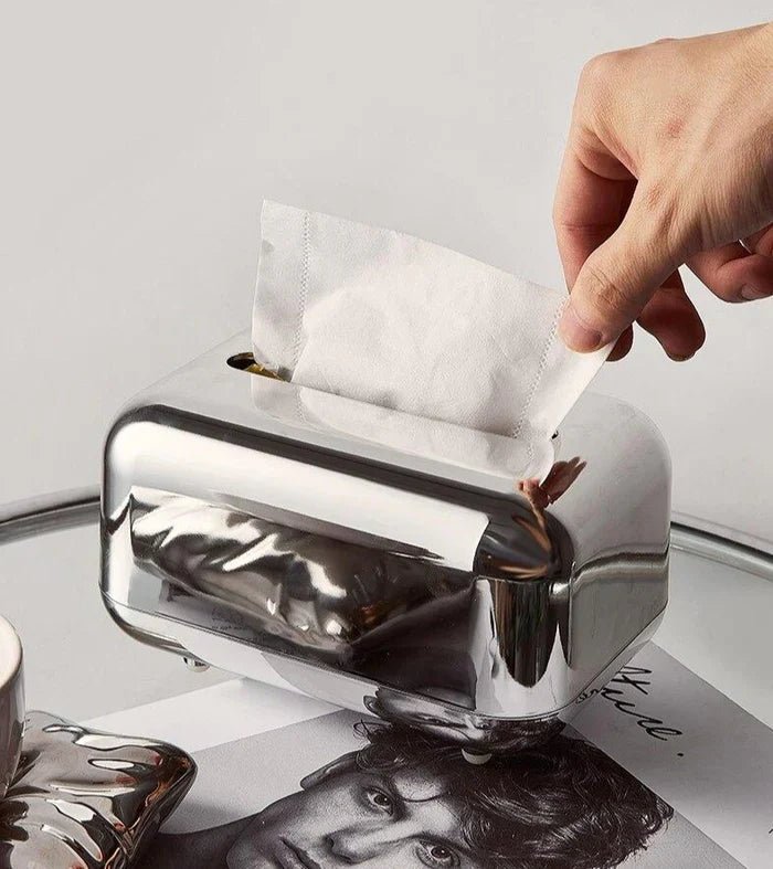 Hom & Ember – Luxury Gold & Silver Tissue Box - Hom & Ember