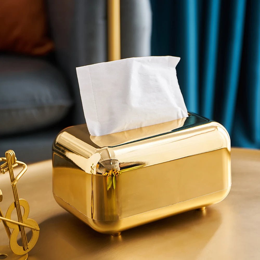 Hom & Ember – Luxury Gold & Silver Tissue Box - Hom & Ember