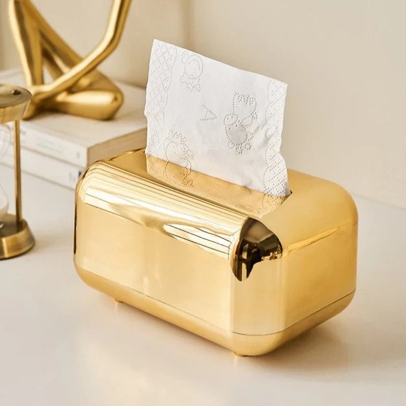 Hom & Ember – Luxury Gold & Silver Tissue Box - Hom & Ember