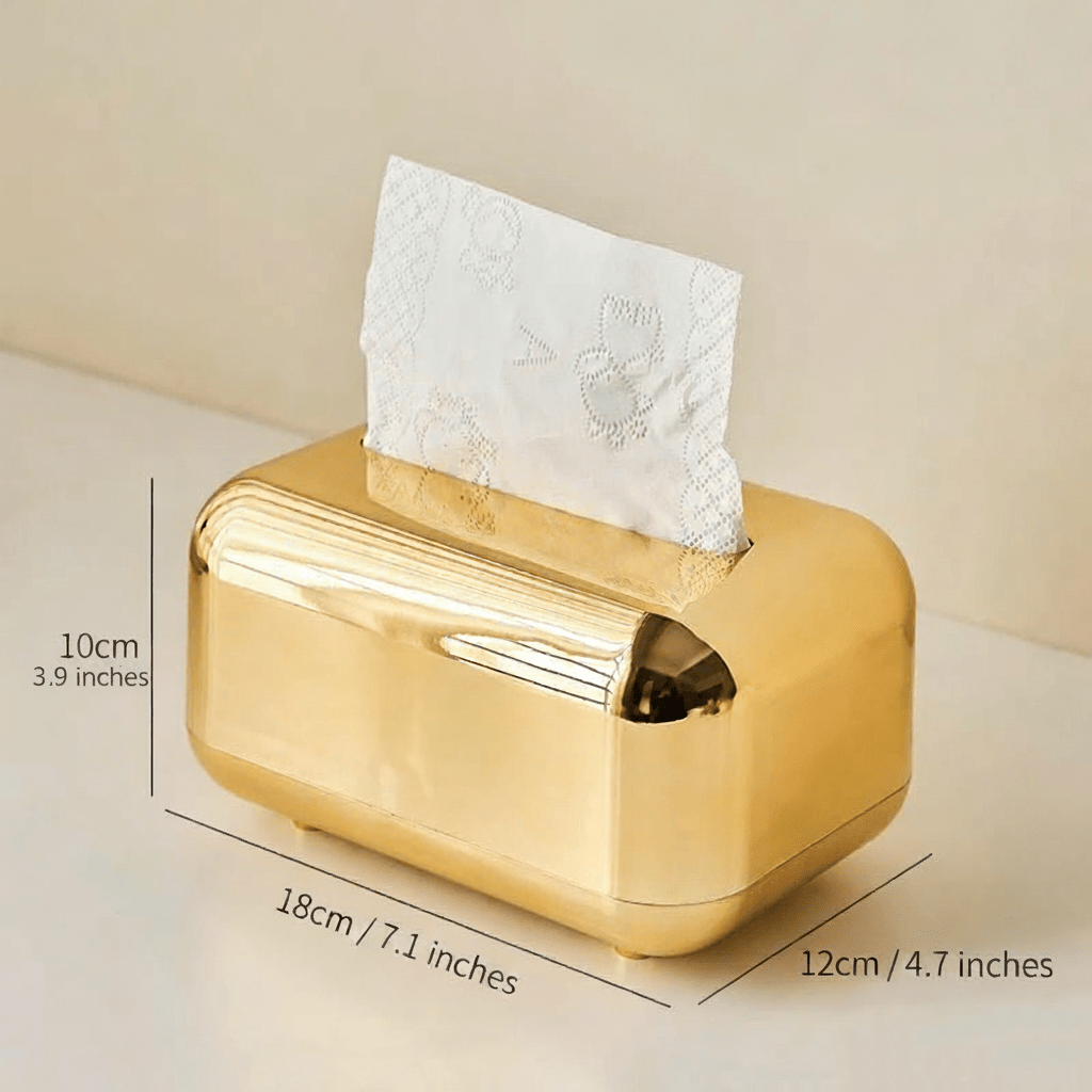 Hom & Ember – Luxury Gold & Silver Tissue Box - Hom & Ember