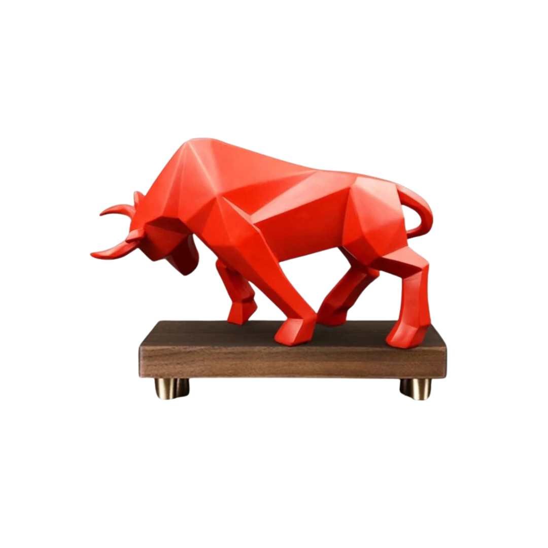 Hom & Ember – Majestic Charging Bull Sculpture for a Bold Statement in Any Space - Hom & Ember