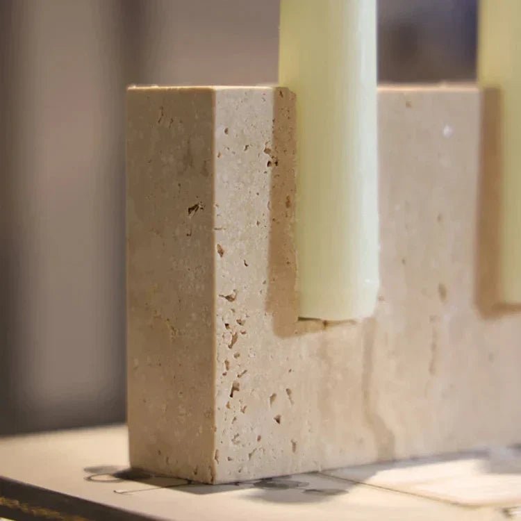 Hom & Ember – Marble Candle Holder for a Sophisticated Ambiance - Hom & Ember