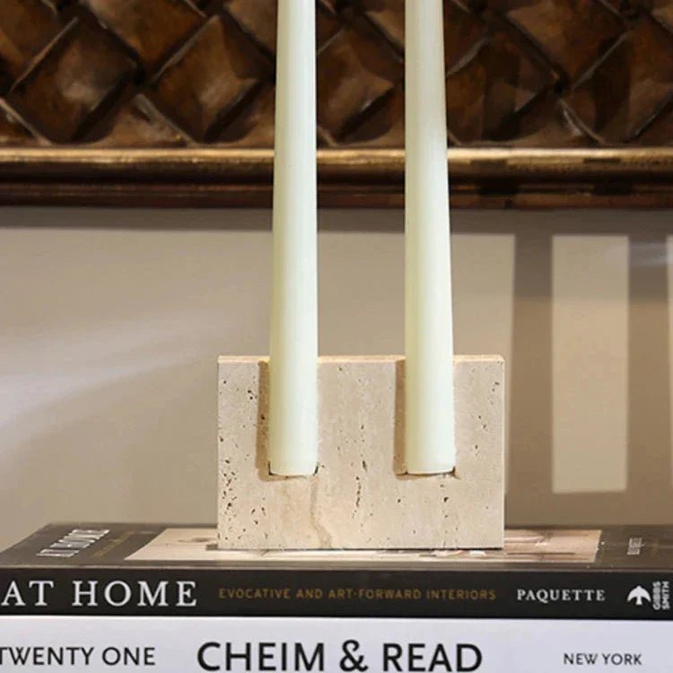 Hom & Ember – Marble Candle Holder for a Sophisticated Ambiance - Hom & Ember