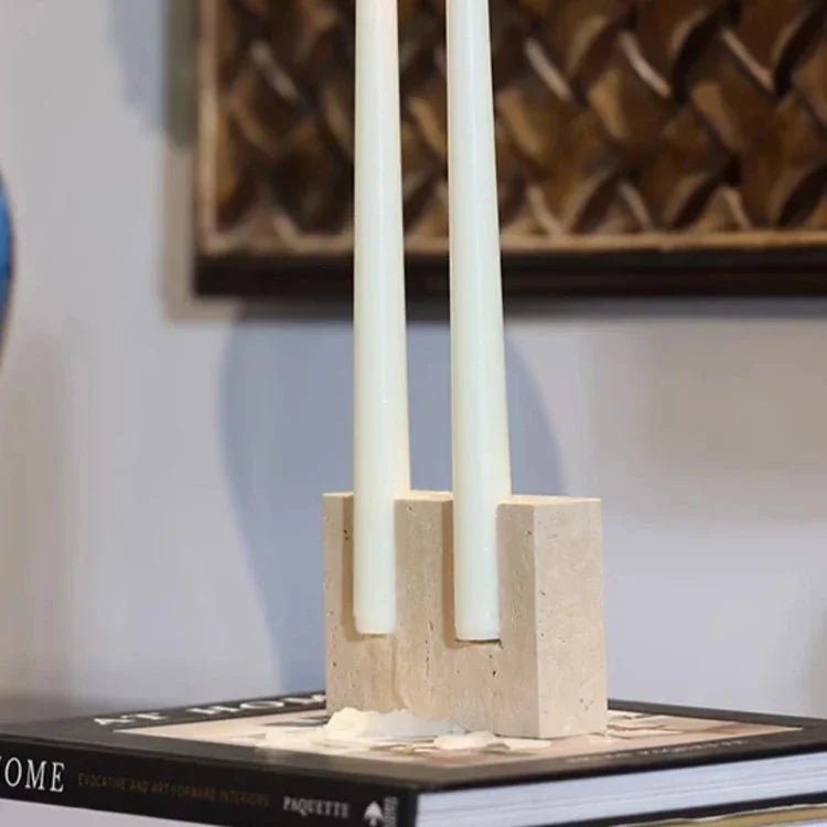 Hom & Ember – Marble Candle Holder for a Sophisticated Ambiance - Hom & Ember