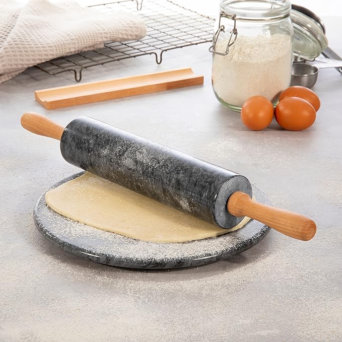 Hom & Ember – Marble Rolling Pin for Effortless Baking with Timeless Elegance - Hom & Ember