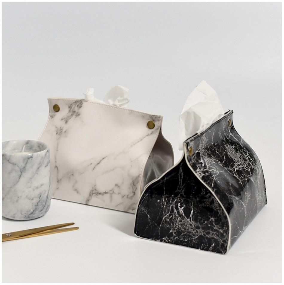 Hom & Ember – Marbled Tissue Box - Hom & Ember