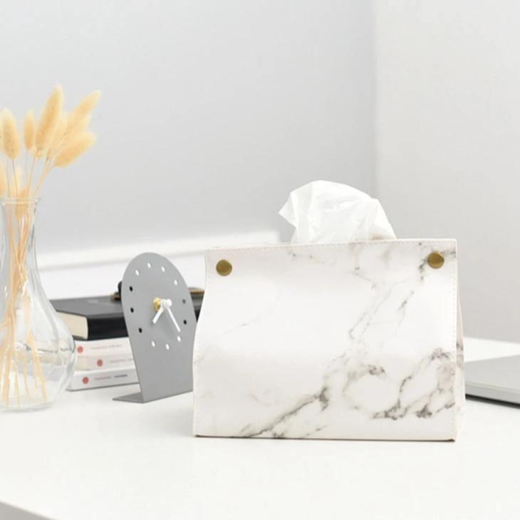Hom & Ember – Marbled Tissue Box - Hom & Ember