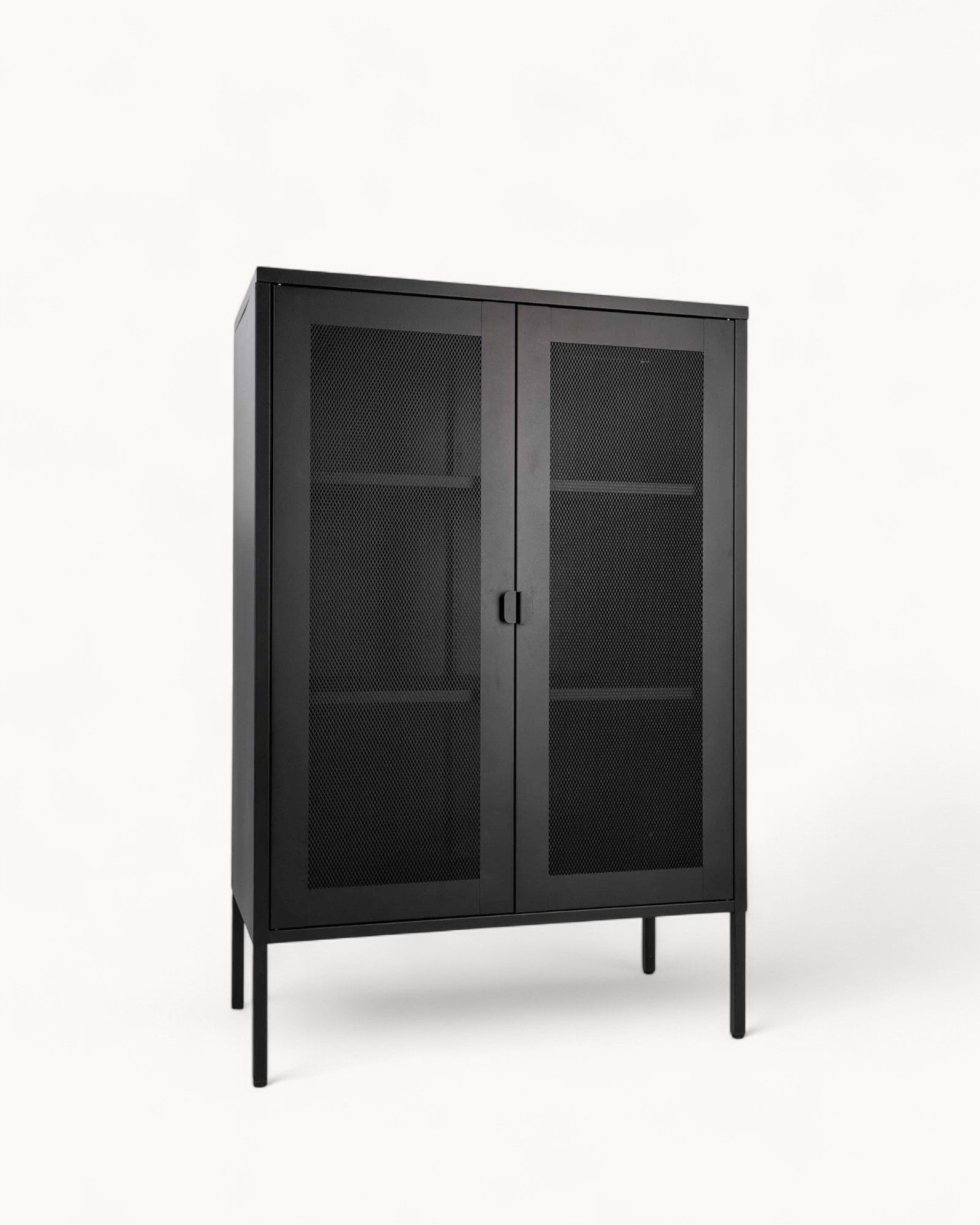 Hom & Ember - Metal Cabinet with Mesh Doors - Hom & Ember