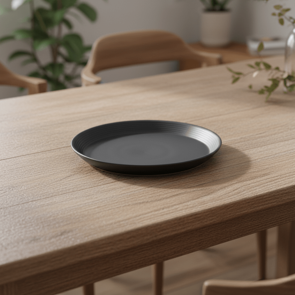 Hom & Ember – Minimalist Ceramic Dinner Plate for a Chic Dining Experience - Hom & Ember