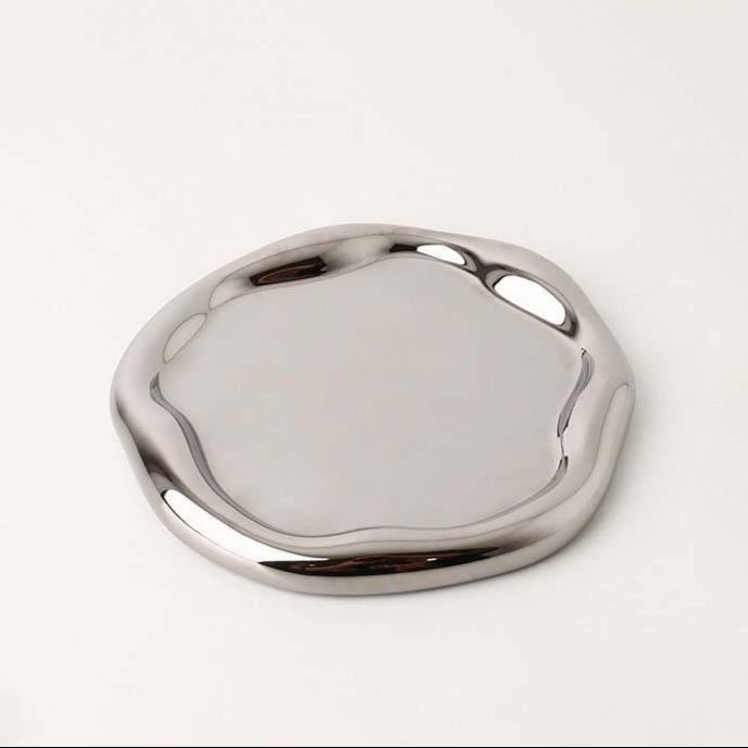 Hom & Ember – Minimalistic Chrome Trinket Dish - Hom & Ember