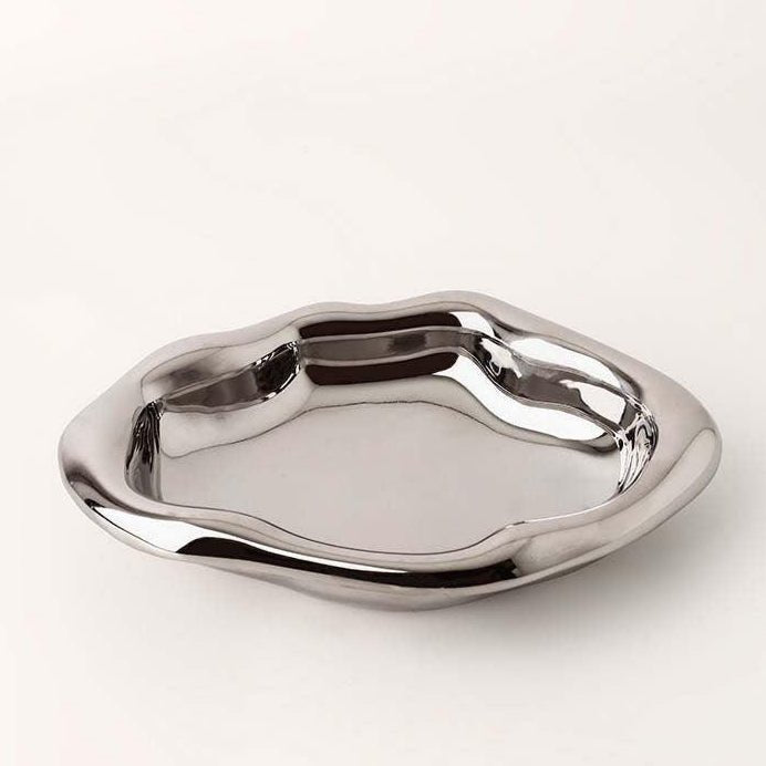 Hom & Ember – Minimalistic Chrome Trinket Dish - Hom & Ember