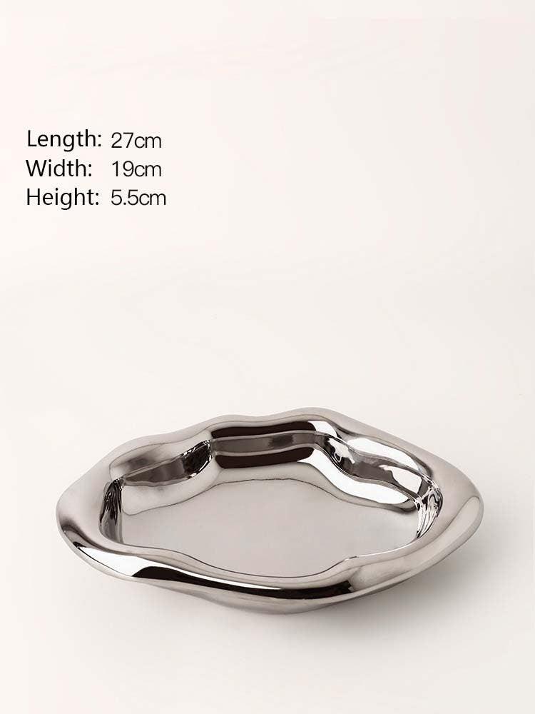 Hom & Ember – Minimalistic Chrome Trinket Dish - Hom & Ember