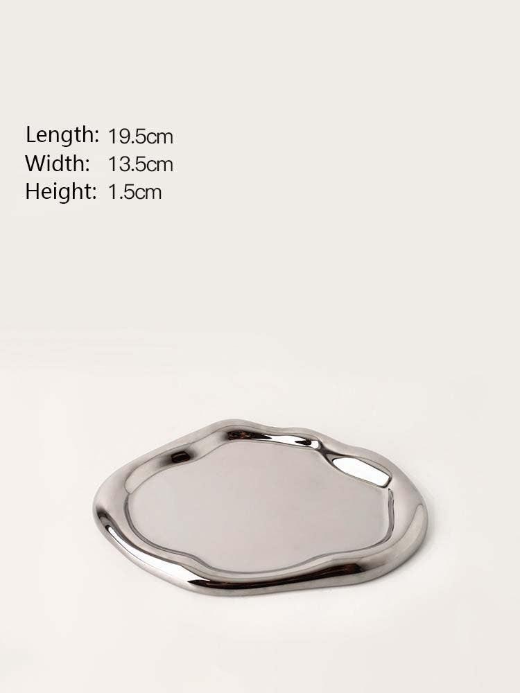 Hom & Ember – Minimalistic Chrome Trinket Dish - Hom & Ember