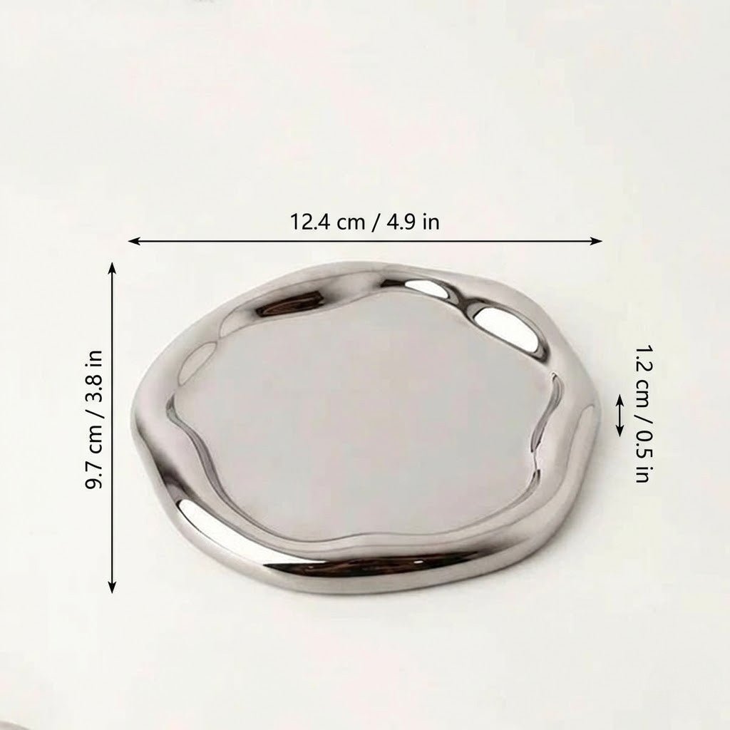 Hom & Ember – Minimalistic Chrome Trinket Dish - Hom & Ember