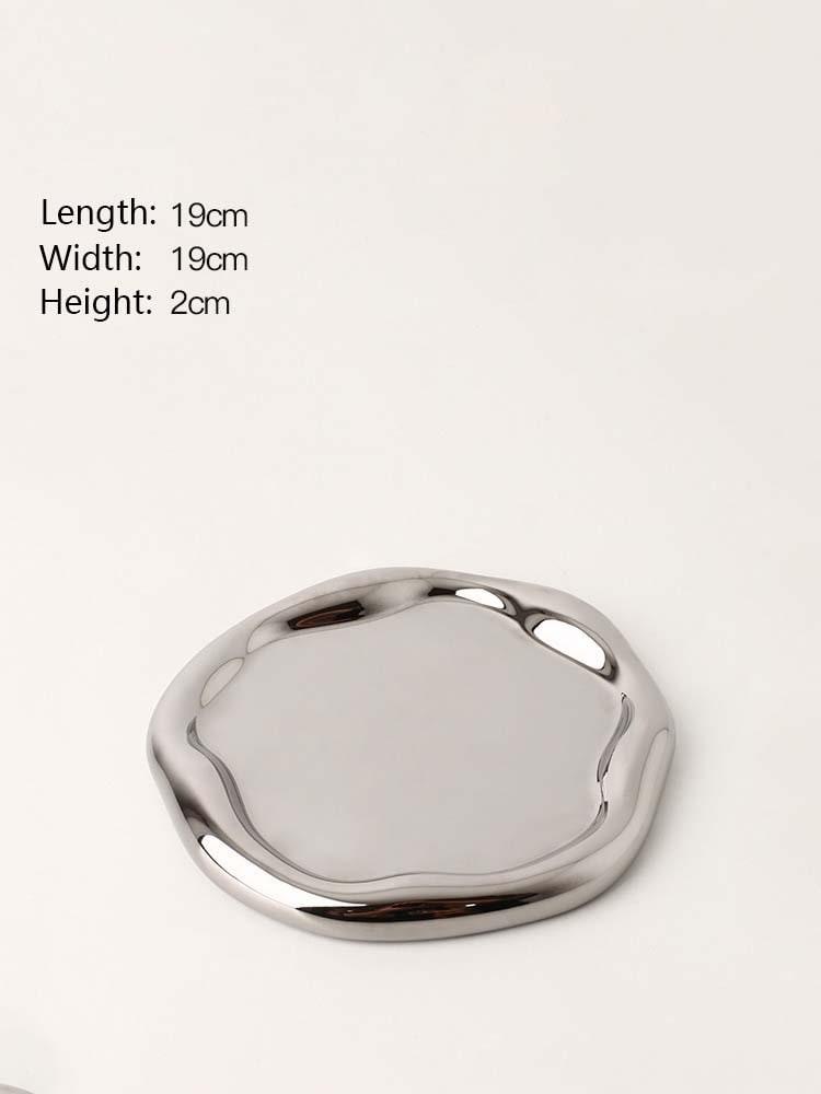 Hom & Ember – Minimalistic Chrome Trinket Dish - Hom & Ember