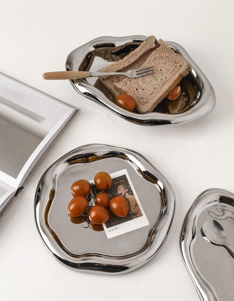Hom & Ember – Minimalistic Chrome Trinket Dish - Hom & Ember