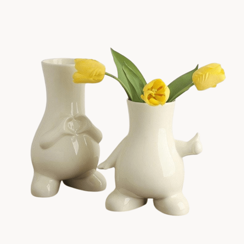 Hom & Ember – Modern Art Deco Ceramic Vase - Hom & Ember