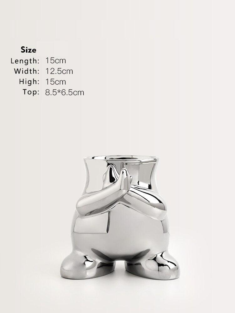 Hom & Ember – Modern Art Deco Ceramic Vase - Hom & Ember